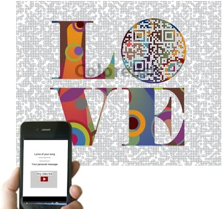 LOVE, Personalized Any Song Any Artist First Dance QR Code Art 1st Paper Anniversary Gift for Husband Wife 2nd Cotton Anniversary Gift for Him Her Tech Birthday Gift Ideas for Him Her