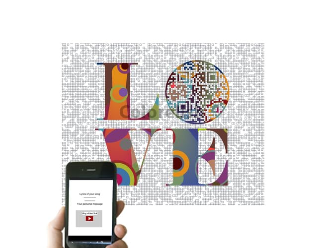 LOVE, Personalized Any Song Any Artist First Dance QR Code Art 1st Paper Anniversary Gift for Husband Wife 2nd Cotton Anniversary Gift for Him Her Tech Birthday Gift Ideas for Him Her