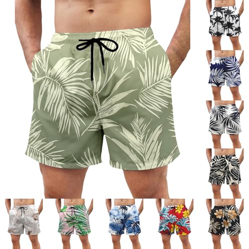 Mens Hawaiian Beach Shorts Drawstring Elastic Waist Summer Swim Trunks Fashion Lightweight Tropical Vacation Shorts4
