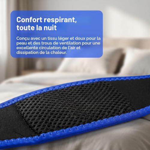 Mentonnière Anti Ronflement Efficace Puissant, Bandeau Sommeil Réglable et Respirant pour Apnée du Sommeil, Orthese Anti Ronflement Mandibulaire pour Homme et Femme, Aide au Sommeil Naturel – vue 5