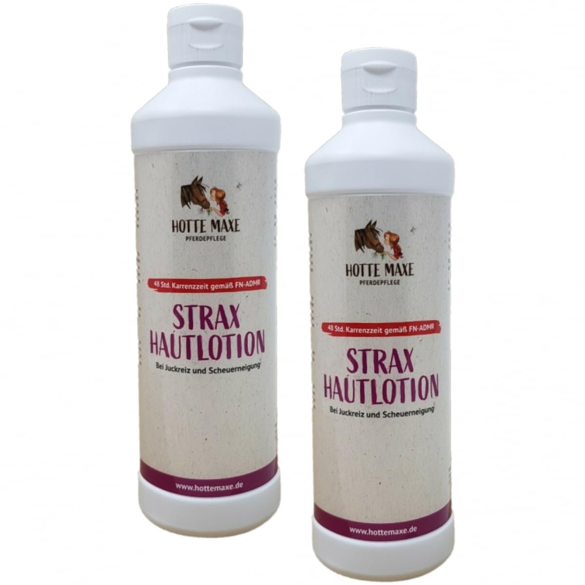 RL24 Hotte Maxe - Strax Hautlotion für Pferde – 2 x 500 ml Flasche (2er Set)