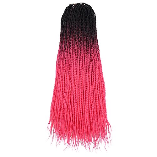 Ombre Senegalese twist 2x Kanekalon Synthetic crochet braiding hair 5 packs/lot 24inch (black peach)