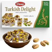 Premium-Qualität Turkish Delight, Lokum – 350g – Zart & aromatisch – Ohne Palmöl & Glukosesirup –Türkische Süssigkeiten, Traditionelle Süßigkeit aus der Türkei (1 Stück, Pistazien Delight)