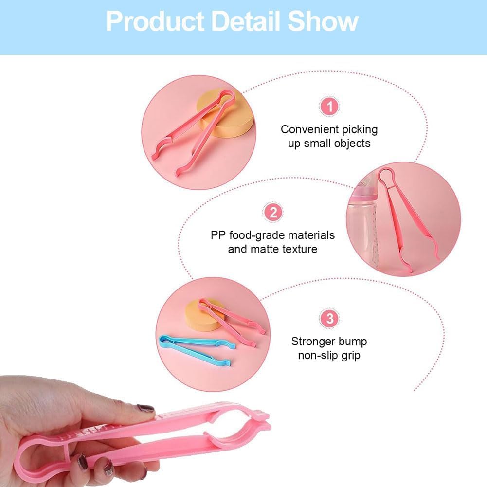 DINGFENG 6 Pcs Baby Bottle Tongs, Non-Slip Infant Feeding Bottle Clip, Heat Resistant Multifunction Bottle Tongs - Image 2