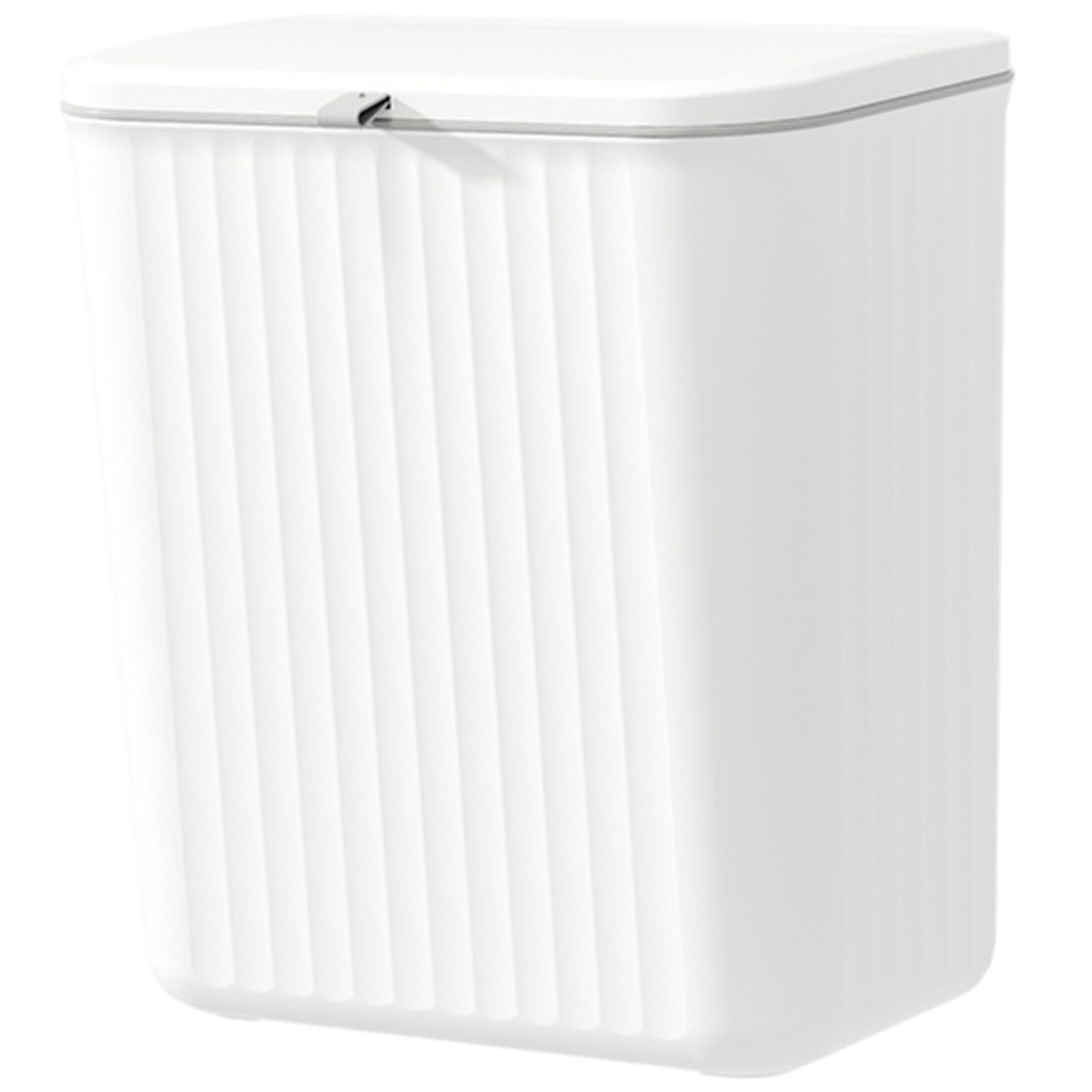 Poubelle cuisine murale sans percer petit espace avec bac plastique blanc 9L
