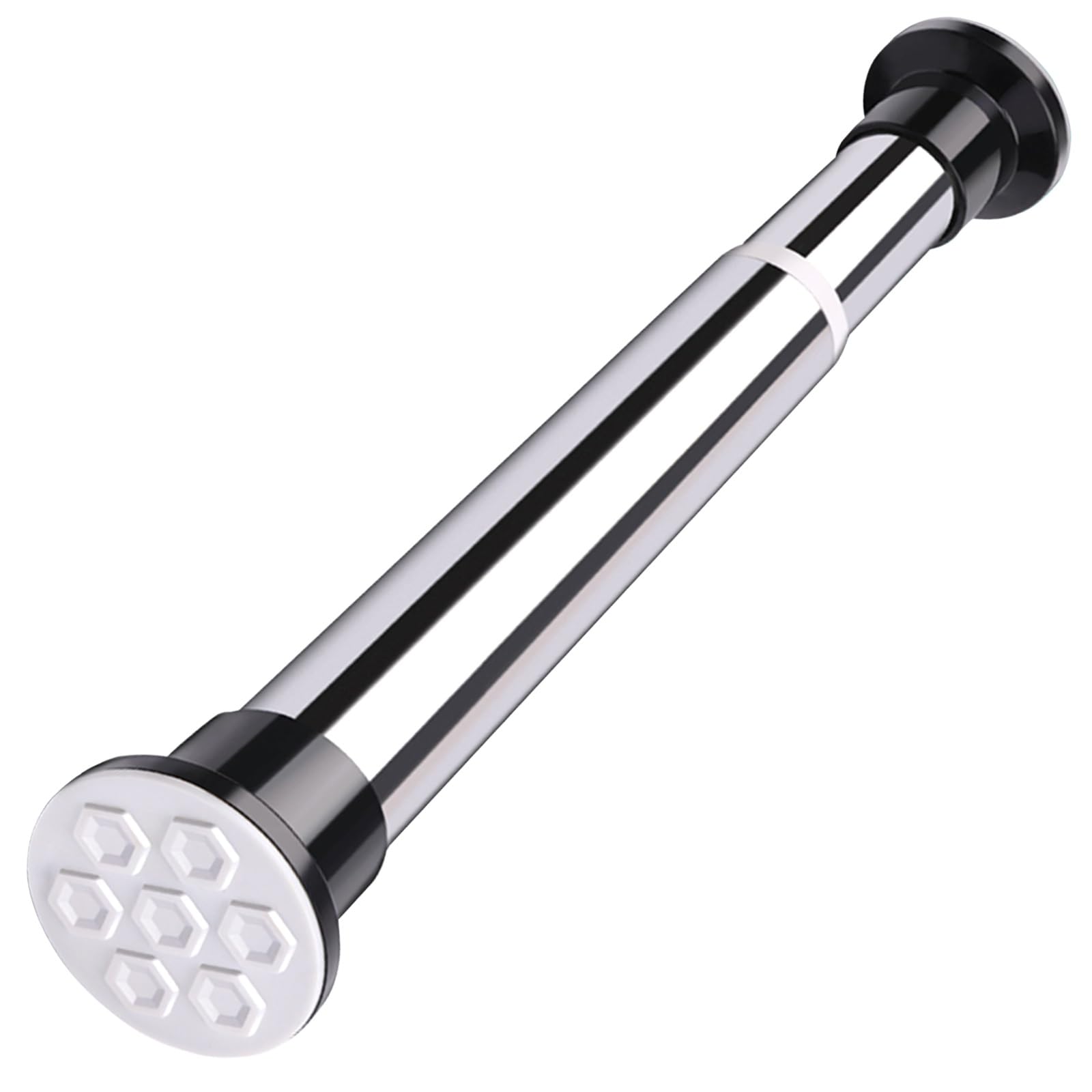 WQPMNYG Adjustable Tension Shower Curtain Rod, Extendable Rust-Resistant Metal Pole for Bathroom, Easy No-Drill Installation, for Any Space