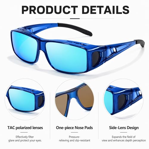 Image of SIPHEW Mirrored Sunglasses Polarized Fit Over Glasses for Men&Women
