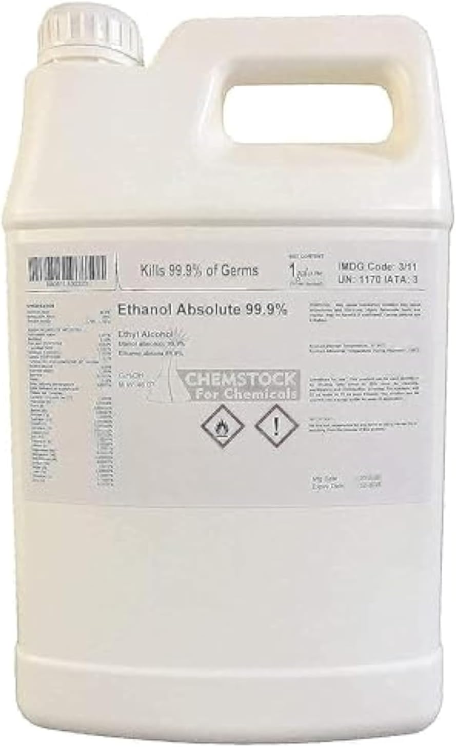 Alcohol Ethyl (Ethanol) 99.9% Pure 3.78 litre (1 gal)