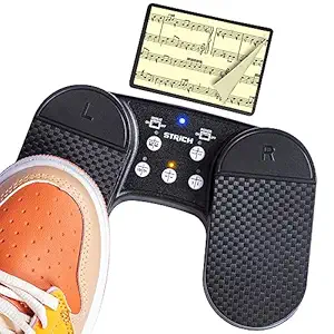 STRICH Wireless Page Turner Pedal for iPad Rechargeable Music Page Turner Pedal USB Silent Foot Pedal for Tablets Smartphones iPad Pro Multimedia Platforms PC SPT-10