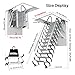 GFFQLXHT Attic Ladder, 660LBS Heavy Duty Retractable Ceiling Stair with Handrails - 12 Step Folding Pull Down System for 8.8-9.8ft Ceilings, Fits 39.4x31.5 in Opening, Alloy Steel