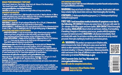 image for General Finishes High Performance Water Based Topcoat, 1 Pint, Satin