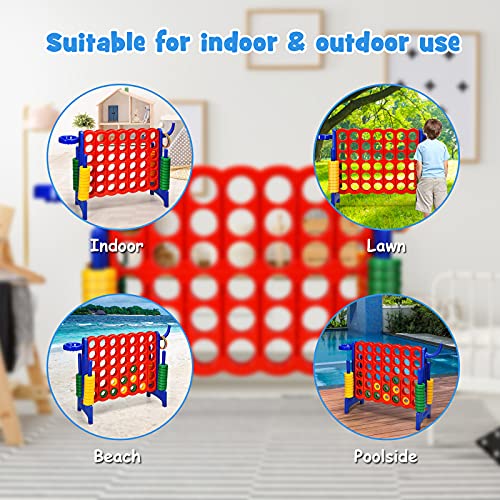 image for COSTWAY Jumbo 4-to-Score Giant Game Set for Kids & Adults, 2.5Ft Indoo