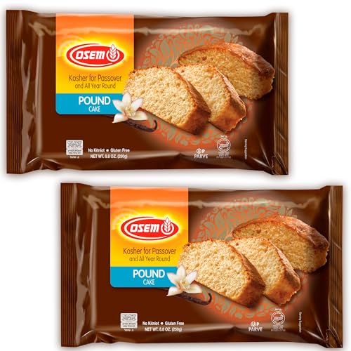 Osem Pound Cake 8.8 oz (2 Pack) Light, Fluffy &amp; Moist, Gluten-Free, Kosher for Passover &amp; Great for Everyday Snacking and Gatherings