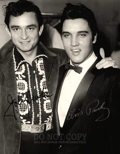 Portrait Elvis Presley Johnny Cash cadeau idéal pour fan de rock rétro 20x25