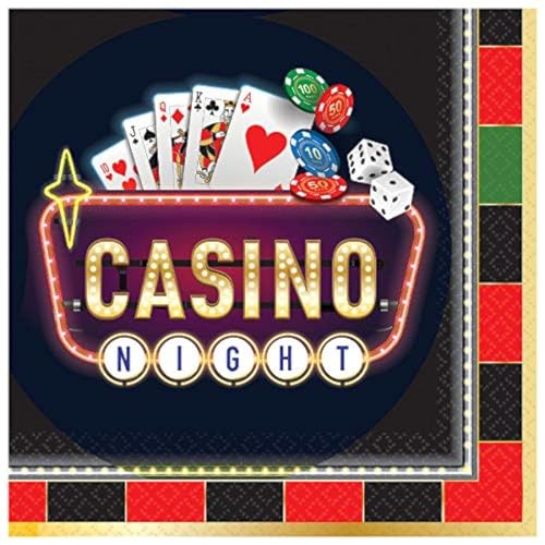 Servilletas de casino de 33 cm Amscan desechables para cumpleaños de adultos y eventos