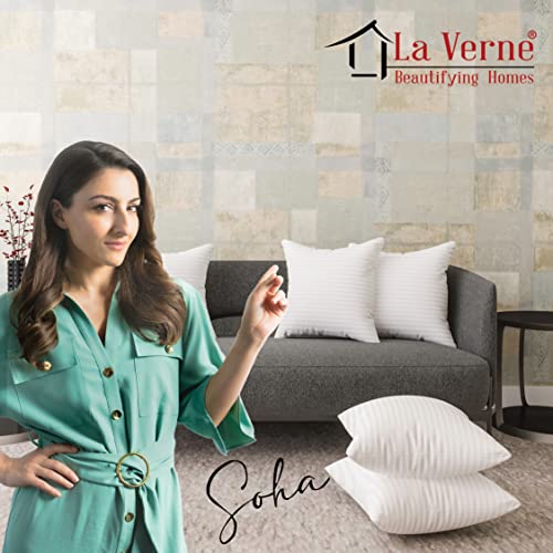 Image of LA VERNE Luxury Premium Cloth Microfibre Blown Technology Filled Cushion Filler Pack of 5 (16 inchX16 inch) (White)