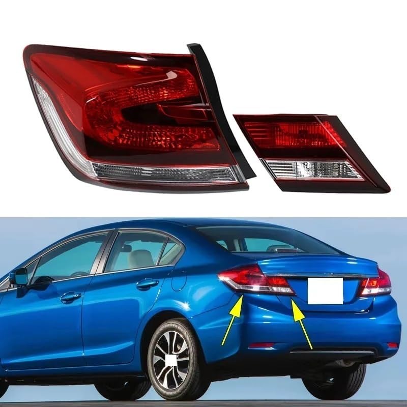 Feu arrière gauche externe pour Honda Civic 2013-2015 - 2