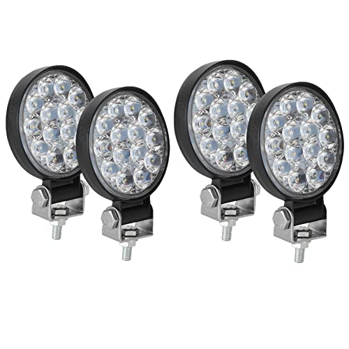 CICMOD Faro Trabajo LED Focos LED Tractor 3'' 42W Redondo 4 Piezas Focos de Coche IP67 Impermeable Luz de Niebla para Off-Road Camión Moto Barco SUV UTV ATV Cover