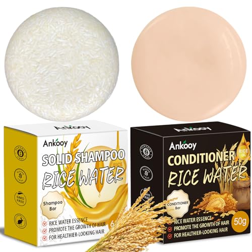 Image of Shampoo and Conditioner Set,Rice Water for Hair Growth,Clarifying Shampoo,Organic Protein & Vitamins for Damage Hair Care,Natural Deep Conditioner Hair Treatment,Travel Shampoo and Conditioner(2 Pack)