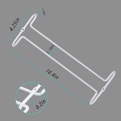 Miniatura 10 de Estante para copas de vino de 10 pulgadas debajo del gabinete, estante para almacenamiento de copas colgantes, organizador de vasos con secado