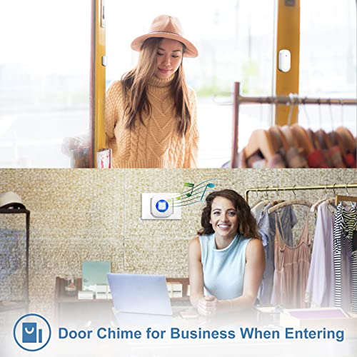 Door Chime, Physen Wireless Door Open Sensor Window Alarm With 600 Ft Range 58 Melodies & 5 Volume Levels With Mute Mode, Bright Led Indicator, Door Alert Kit For Business/Home/Office/Stores #TOP4