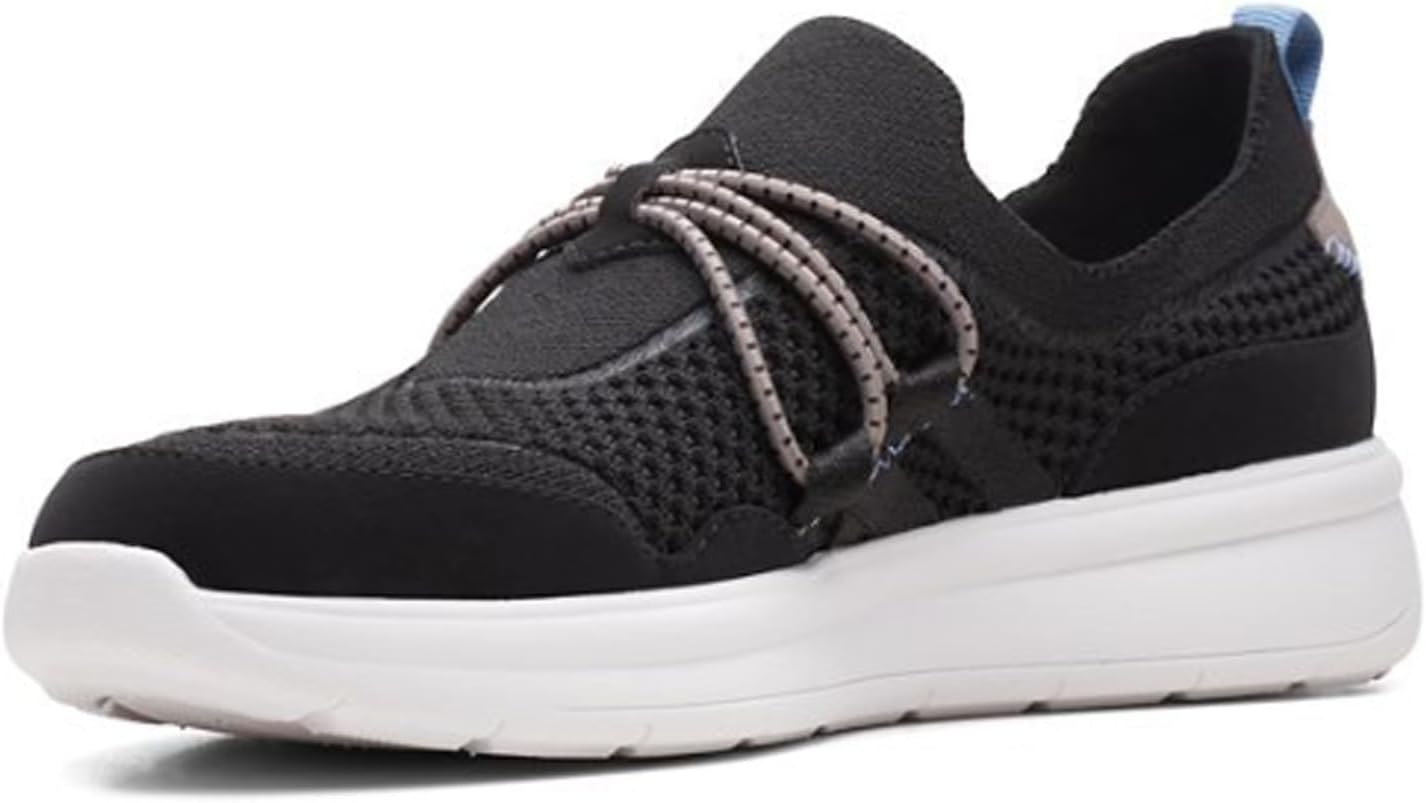 Clarks womens Ezera Run Loafer, Black Combi, 5.5 US
