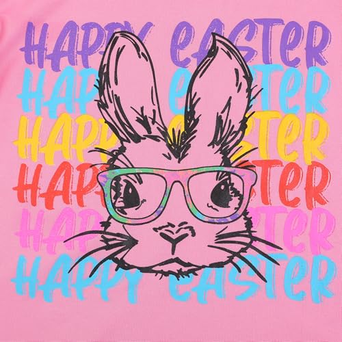 Image of Easter Toddler Girls T-Shirts Bunny Short Sleeve Shirts Kids T Shirts Cotton Girls Summer Tops 3-8Y