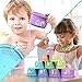 Stacking Cups Toy for Toddler, Modern Design with Numbers, Letters, Patterns, Pastel Colors + FREE Bonus Squirting Baby Bath Toy & Bear Head Shaker, Fun Educational Toys for 6 Months +, 1 2 3 years