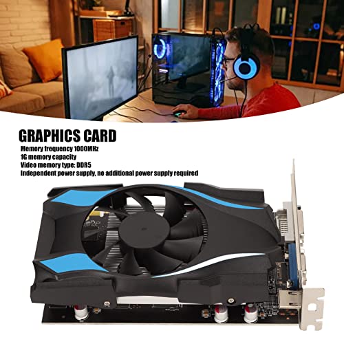 Image of Septpenta 1GB Graphic Cards1gGB PCI Express X16 DDR5 Gaming Graphics Card for AMD Chip,Video Card with Large Aluminum Alloy Heat Sinks,VGA and DVI Output Interface Pc Graphics Card for Computer GPU