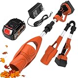 Akku-Laubbläser, 21 V bürstenloses Gartengebläse mit 3000 mAh Akku und Ladegerät, 63 m/s, leistungsstarkes elektrisches Gebläse für Laub, Staub, Schmutz und Schnee