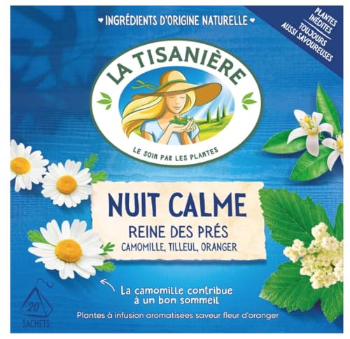 La Tisaniere Nuit Calme Tea - 20 Counts (French Tisane(Tranquil Night)) - Pack of 3