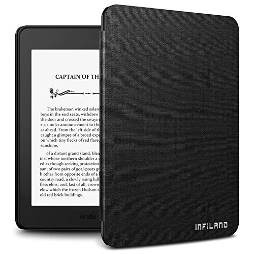 Infiland Kindle Paperwhite 2018 Case Compatible with Amazon Kindle Paperwhite 10th Generation 6 inches 2018 Release(Auto Wake/Sleep), Black