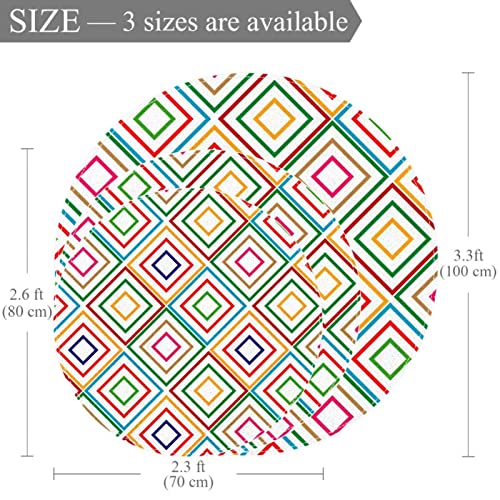 Tapis rond 100cm anti-sol froid pour salon et chambre - 3