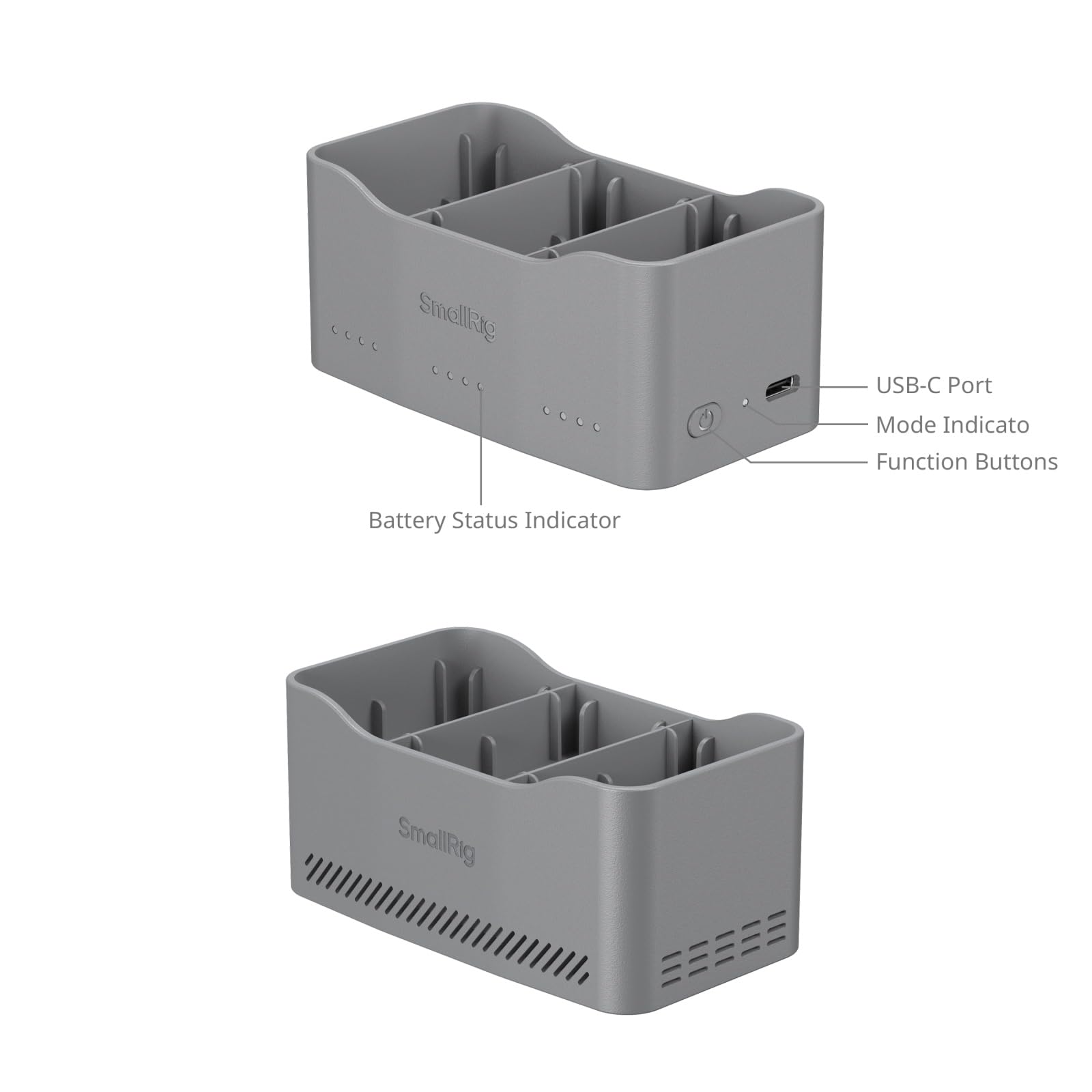 SMALLRIG 65W 3-Kanal-Akkuladegerät für DJI Mini 5/4 / 3 Pro, für DJI Mini 3 Intelligente Flugakkus, Schnellladegerät mit 5 Modi, USB-Ausgang und Mehrfachschutz - 6501