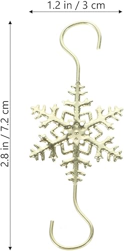 Miniatura 2 de HOMSFOU Decoración de escritorio, 10 ganchos de adorno de árbol de copo de nieve, ganchos decorativos de alambre de metal para árbol de Navidad,