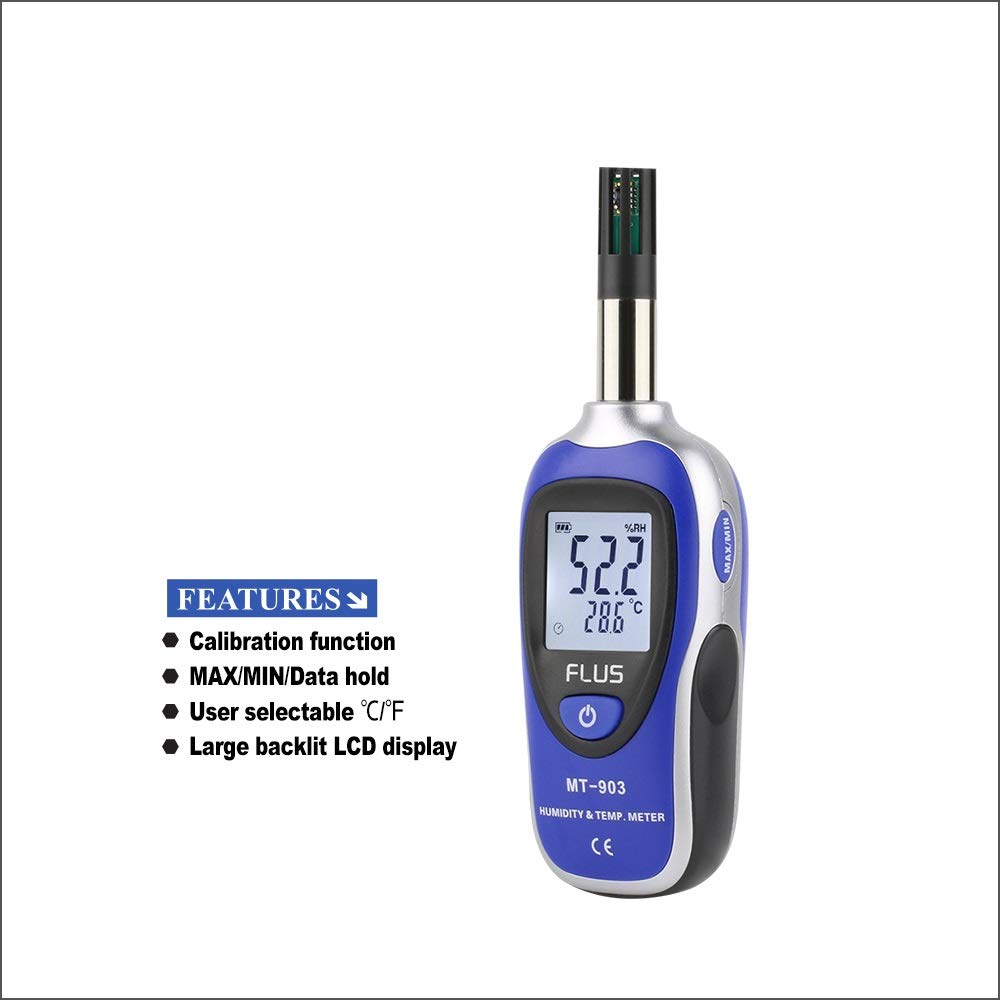 Termometr temperatury wilgotności Ręczny przenośny cyfrowy bezkontaktowy mini wyświetlacz LCD Miernik MT-903 Do laboratorium