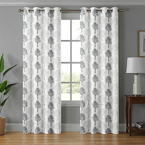 Image of Exporthub Glossy Shine 3D Floral Digital Printed Grey Colour Long Door Curtains 8 feet Long Set of 2 Pc, for Living Room and Bedroom (EHSPR074 84)