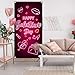 Galentines Day Decorations Door Cover, Galentines Day Banner for Door Pink Neon Happy Galentines Day Banner Galentines Gang Happy Galentines Day Banner for Girl Lady Galentines Day Party Decorations