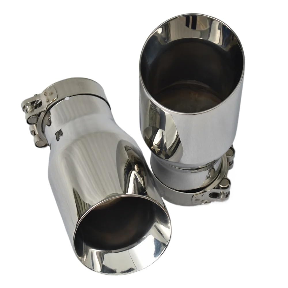 tłumik końcowy Stal nierdzewna Pojedyncza, uniwersalna końcówka tłumika ze skosem, modyfikacja samochodu Rura wydechowa(57MM IN -76MM OUT)