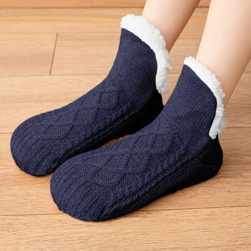 Image of Fluffy Fuzzy Warm Slipper Socks for Women Men Thick Fleece Lined Non-Slip Socks Indoor Floor ChristmasGiftsfor women Winter super Soft Warm Cozy Grip Socks