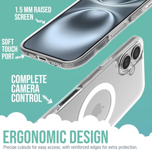 Image of Smartish iPhone 16 Plus Magnetic Case - Gripmunk Compatible with MagSafe [Lightweight + Protective] Slim & Thin Grip Cover with Microfiber Lining for Apple iPhone 16 Plus - Clearly Clear