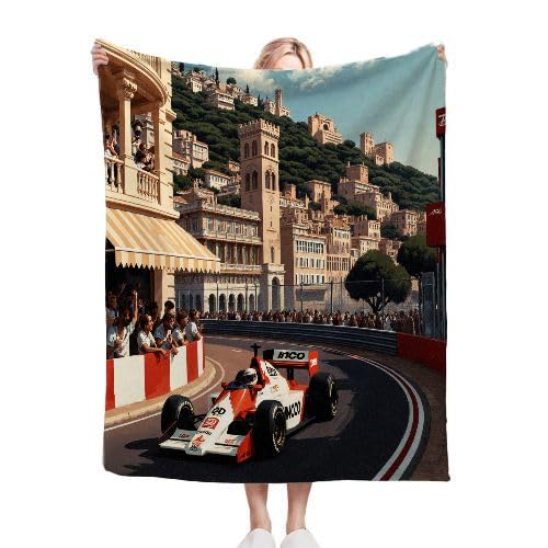 Couverture voiture de course 3D chaude et lavable pour soirées cocooning