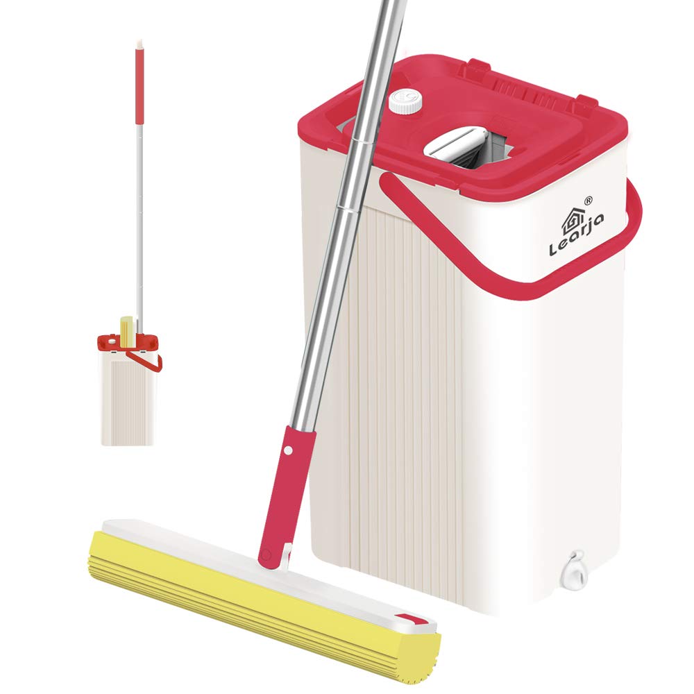 Buy Sponge Mop, LEARJA Duarable Upgrade Squeeze Mop and Bucket with