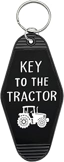 Key to The Tractor, Vintage Hotel Motel Tractor Driver Gift Keychain Key Tag Lable for Farm Owner Farmhouse Off Road Driver