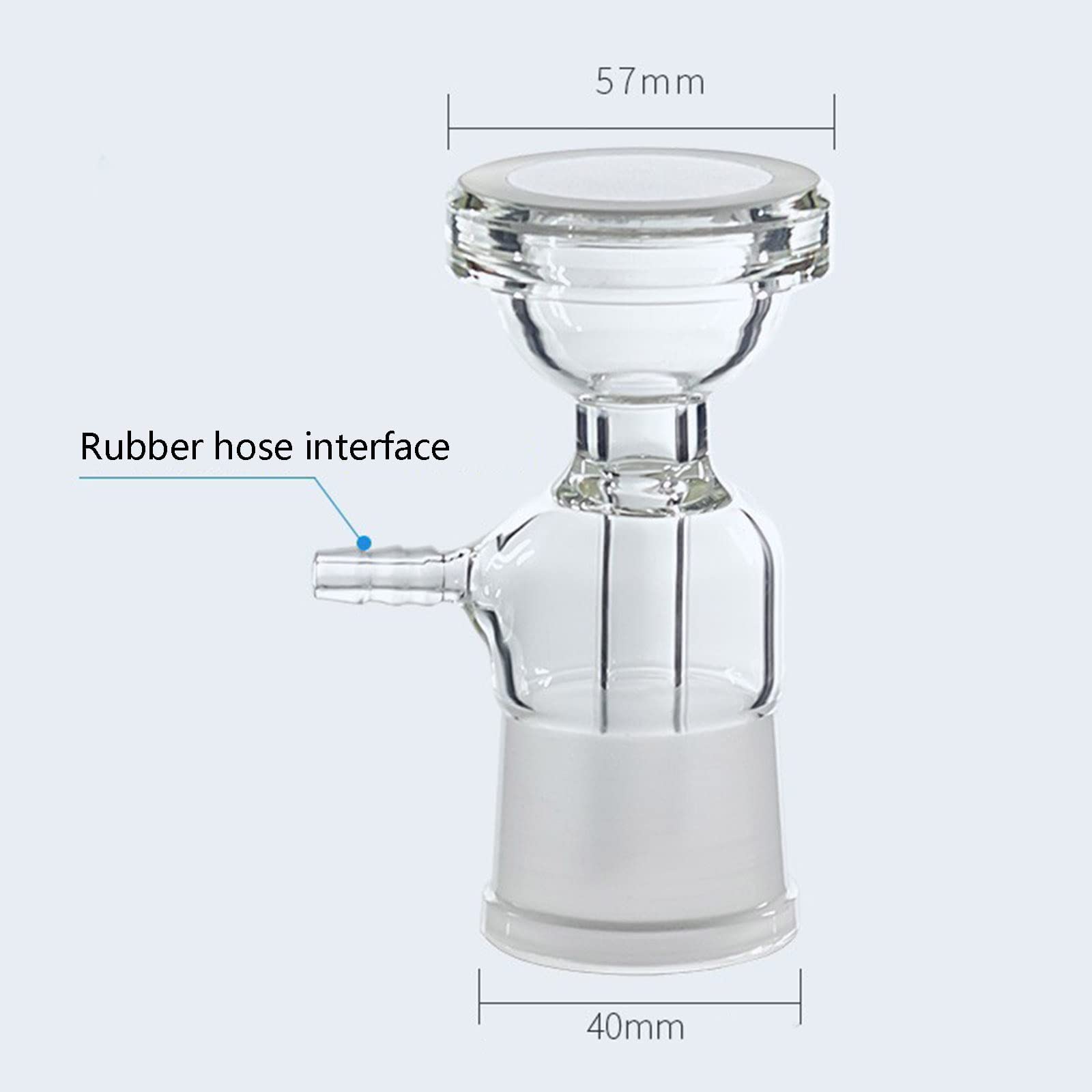 Filtro de succión al vacío de vidrio, kit de filtro de montaje de filtración al vacío de vidrio de borosilicato con embudo graduado de 300 ml, aparato de destilación de filtración al vacío para 250ml