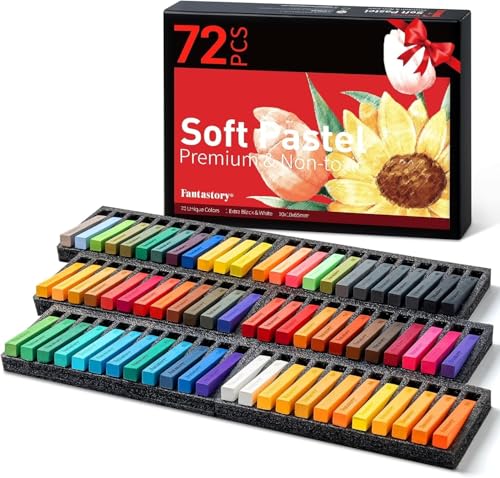 Fantastory Long Soft Chalk Pastels Set (72 Sticks)