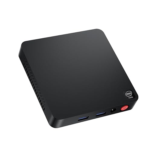 Beelink T4 Mini PC with Win10 OS, Intel Quad-Core Atom X5-Z8500 Mini Computer, 4G RAM+64GB eMMC, 2.4G/5G Dual WiFi,Gigabit Ethernet, HDMI&DP Ports Support Dual Display,Mounting Bracket,Auto Power On