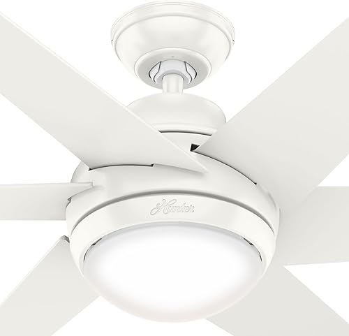 Miniatura 13 de Hunter Ventilador de techo interior Sotto con luz LED y control remoto Blanco (Fresh White),cepillado níquel