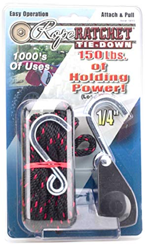 Rope Ratchet 10015 1/4" with 15' Super Duty Adjustable Rope Clip Tie Down