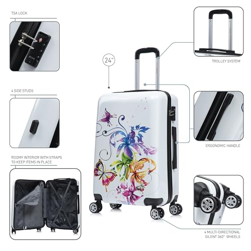 Image of InUSA Fusion Print 24-Inch Medium Hardside Spinner Luggage Lightweight